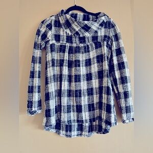 Free People Black and White Plaid Tunic